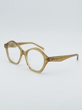 Loewe LW50053I 096 Eyeglasses Glossy Green 51mm Geometric Frame